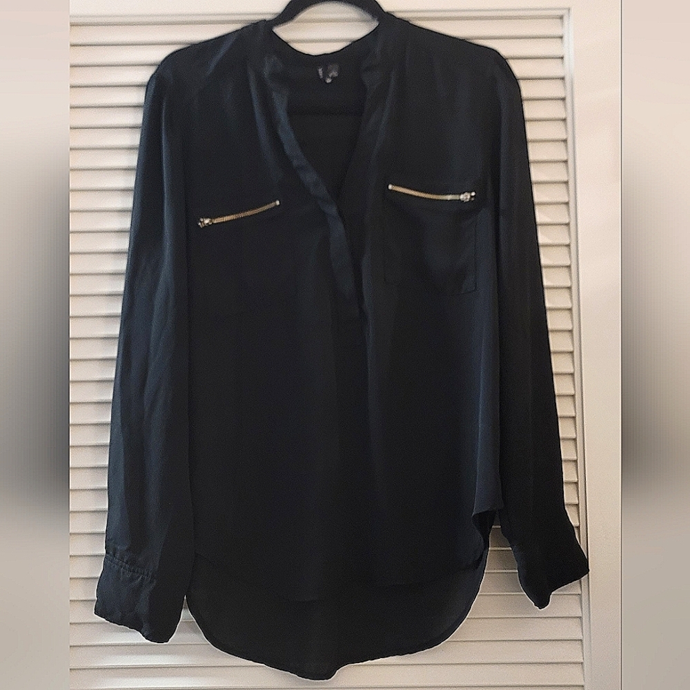Love Haight - Black & Gold  Lightweight Sheer Long-Sleeve Top